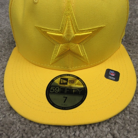 Dallas Cowboys Hat Cap Mens Fitted 7 Yellow New Era 59 Fifty NFL Football - Picture 2 of 9